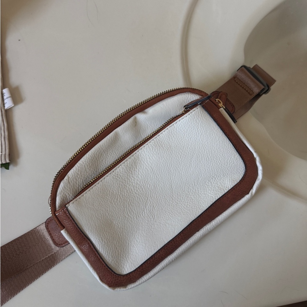 Stylish White and Brown Women’s Bag